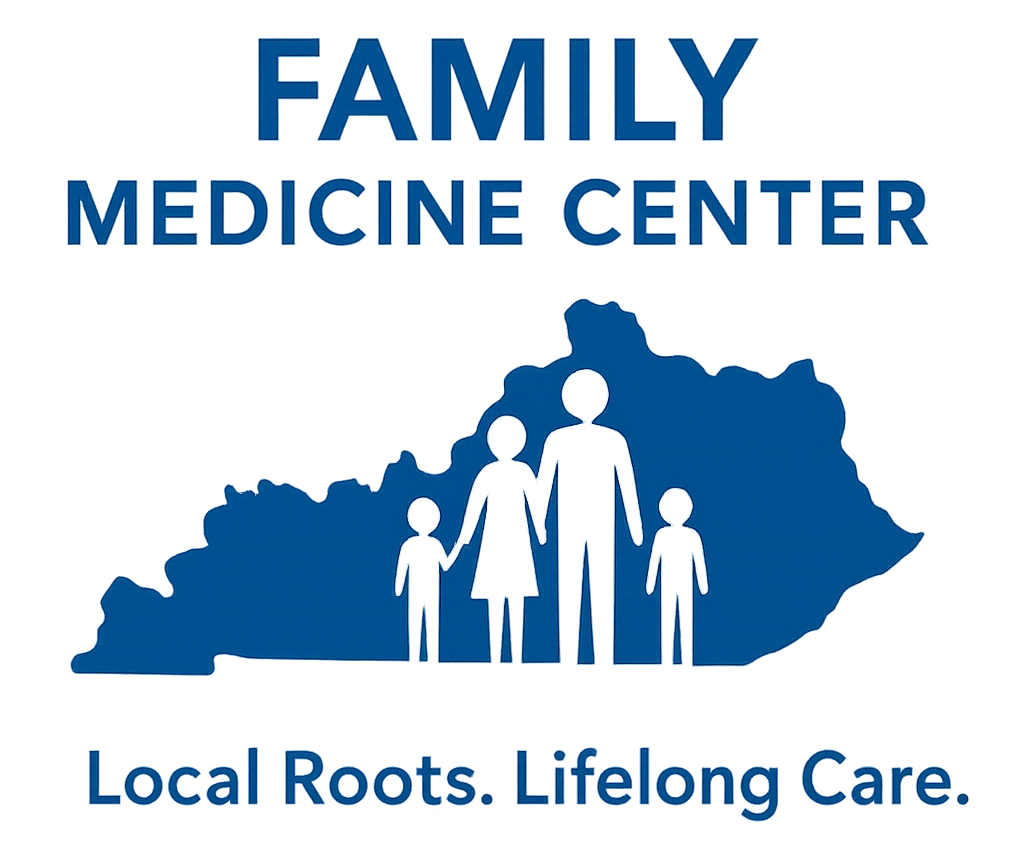 Logo for a family medicine center emphasizing local roots and lifelong care.