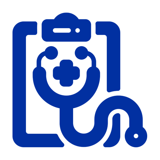 Blue icon of a security camera with a Wi-Fi signal symbol.
